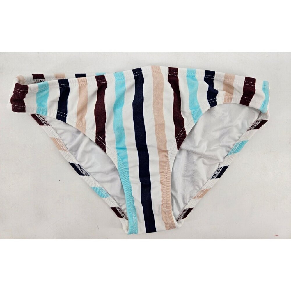 New Shoshanna Stripe Bikini Bottoms Womens S Aquamarine Blue — image 2 of 4